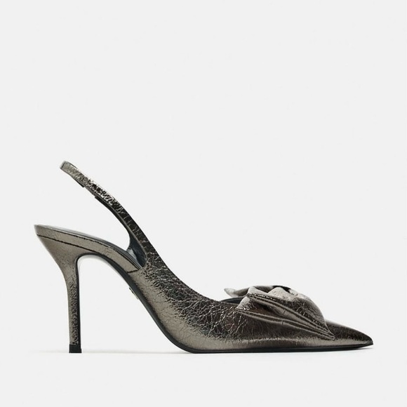 Zara metallic bow heels - Picture 3 of 8